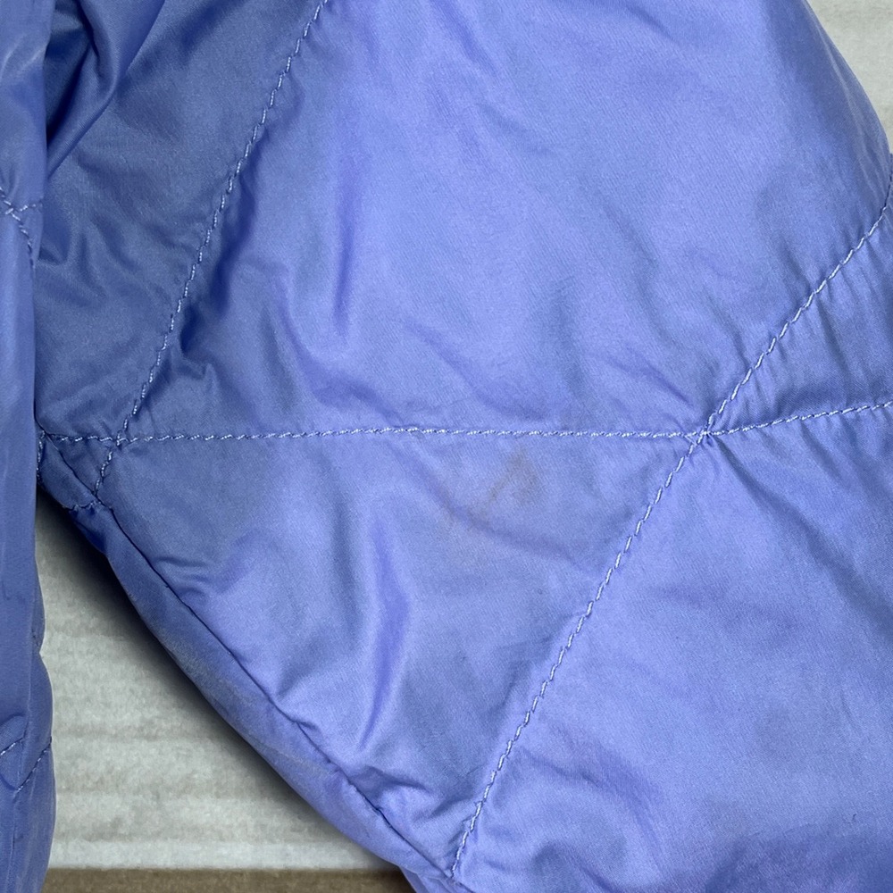 The North Face Reversible Kids Jacket Girls Blue Dot Print Purple Hooded 2T Coat - Picture 8 of 10